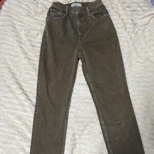 Abercrombie & Fitch Women's Straight Leg Jeans - Olive